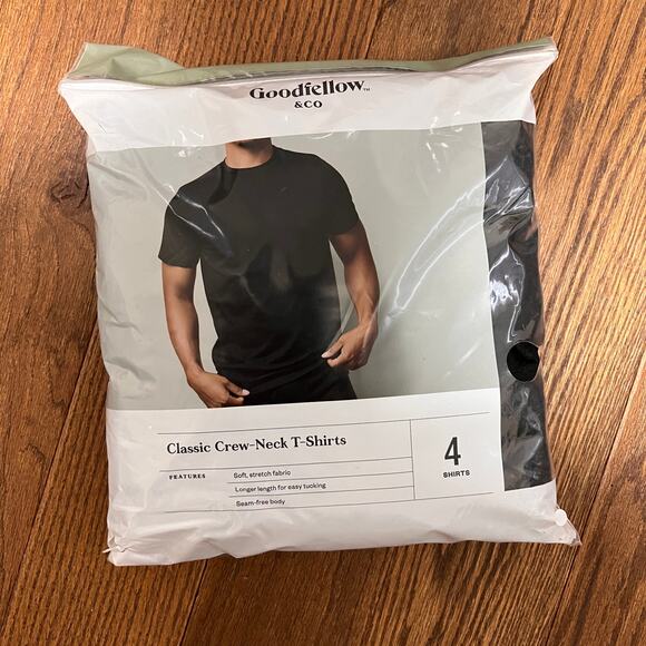Goodfellow & Co Men's 4 Pack Short Sleeve Crew Neck Undershirt SIZE Large - Picture 2 of 2